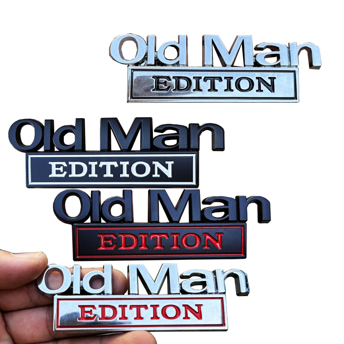 2pcs 'Old Man Edition' 3D Emblem Sticker, Funny Car, Truck, SUV & Motorcycle Decals