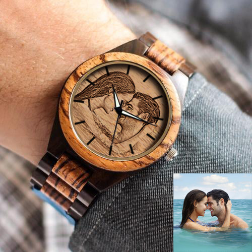 Personalized Photo Ebony Watch