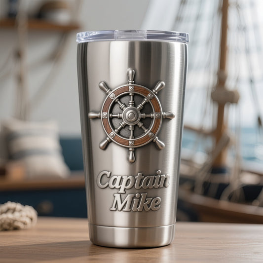 Personalized Nautical Stainless Steel Cup