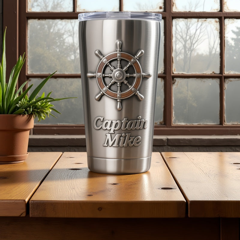 Personalized Nautical Stainless Steel Cup