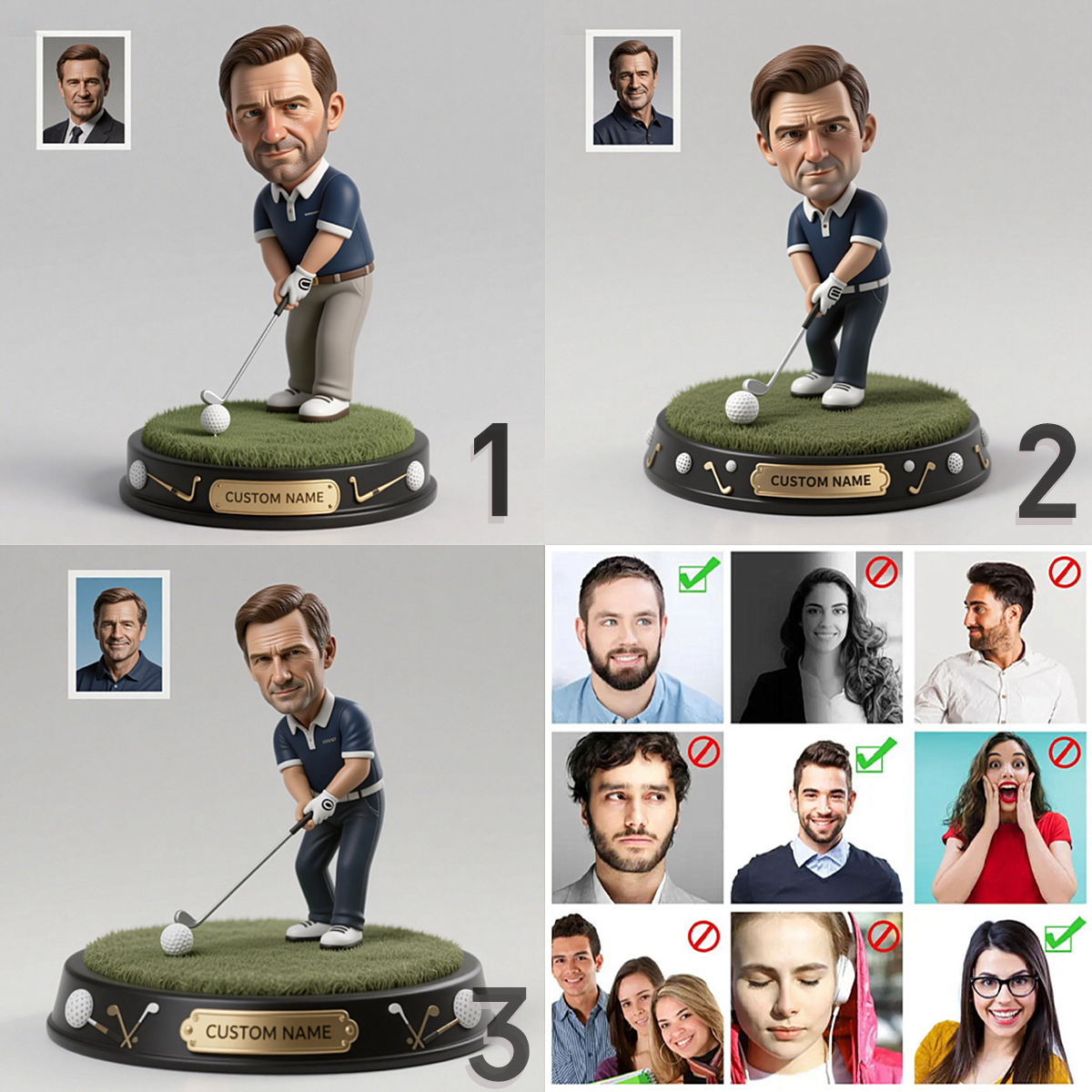 Customized golf ball photo desktop decorative items