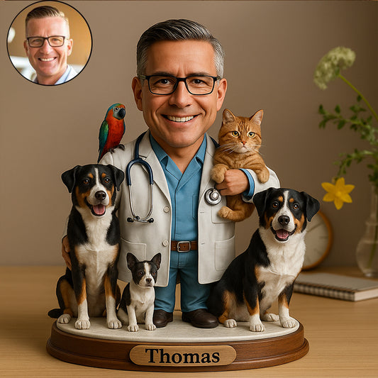 Personalized Veterinarian Portrait Desktop Plaque