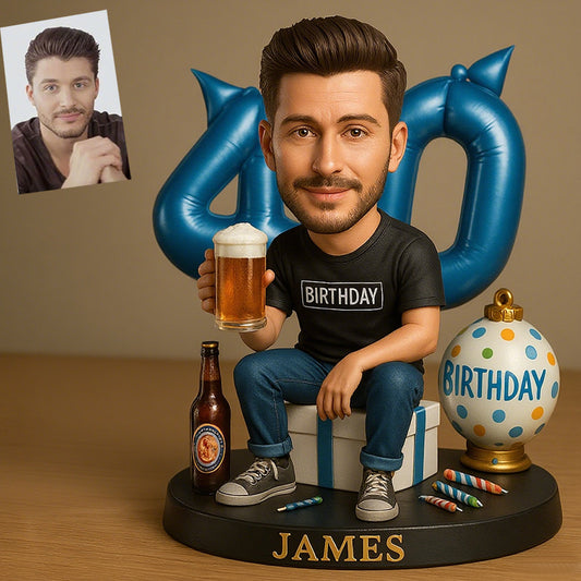Custom Photo Cartoon Birthday Themed Figurines