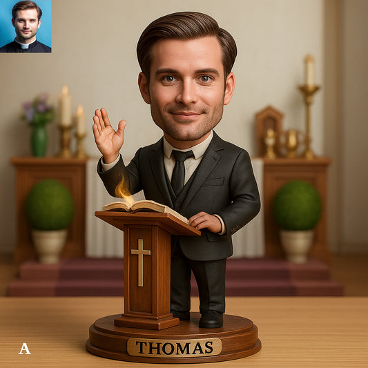 Personalized Pastor Portrait Desktop Ornament
