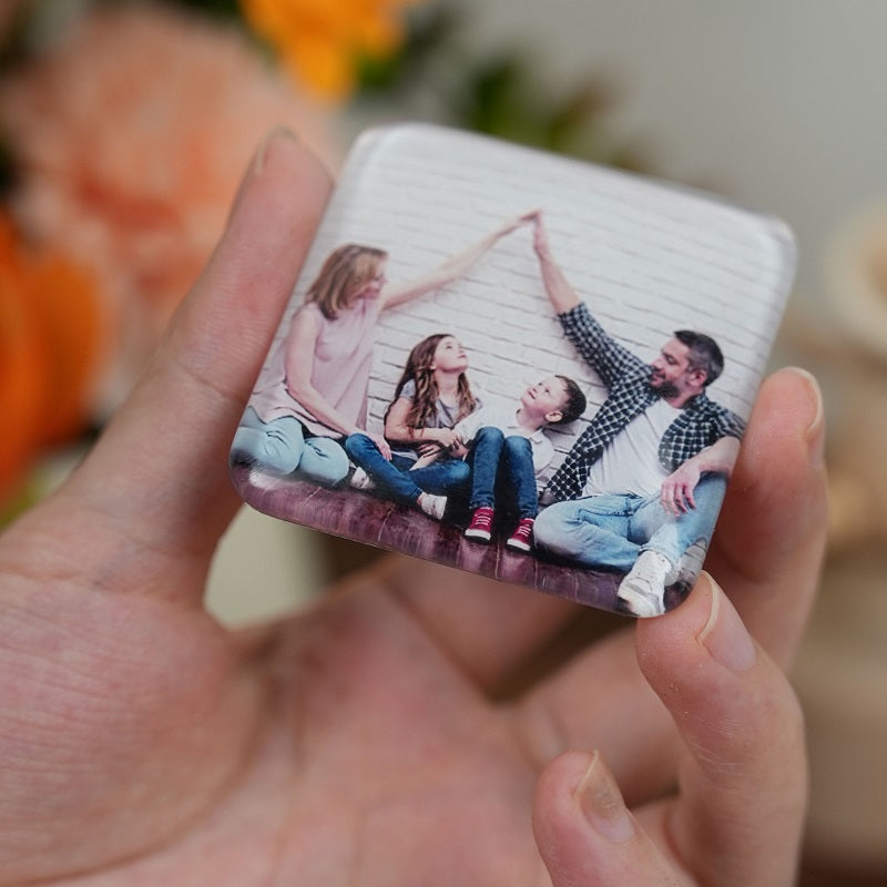 Elegant Custom Glass Square Fridge Magnet