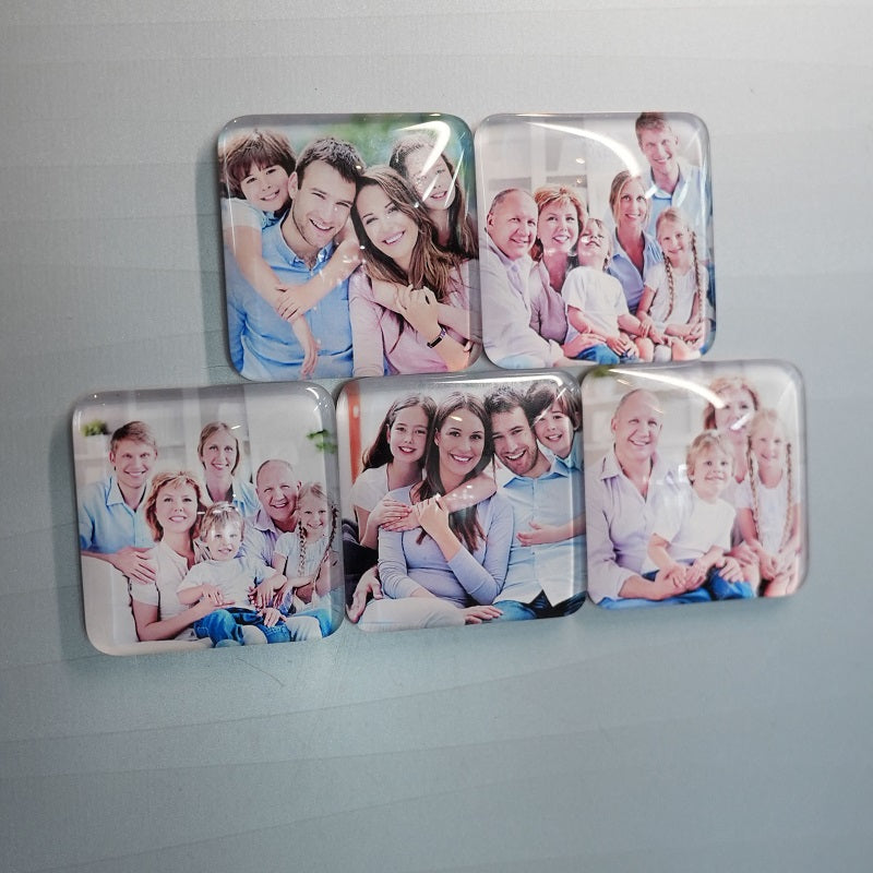 Elegant Custom Glass Square Fridge Magnet