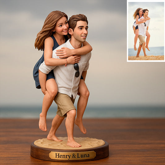 Custom photorealistic rendering style couple themed figurines
