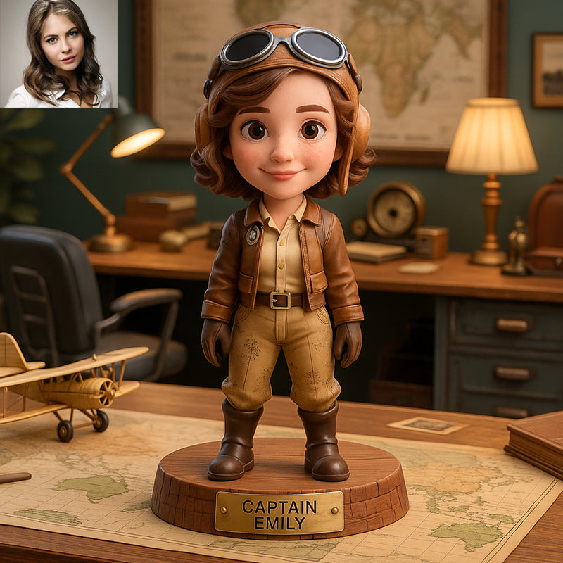 Personalized Q-version pilot desktop ornament