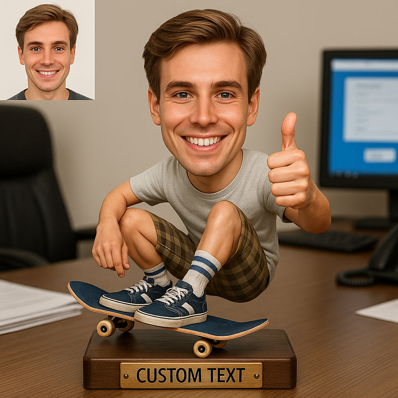 Personalized Photo Skateboard Desktop Ornament