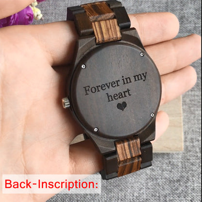 Personalized Photo Ebony Watch