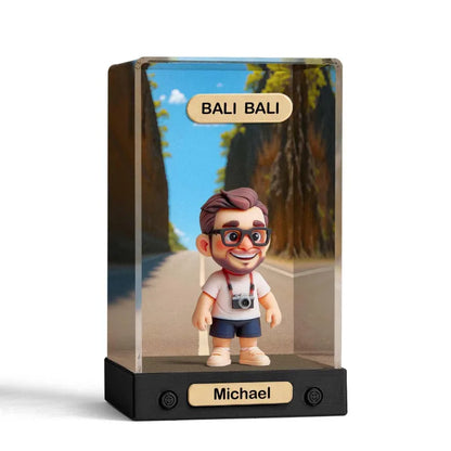Custom 3D Mini Figure From Your Photo Personalized Background Toy Figure with Acrylic Box Decoration Gifts For Him/Her