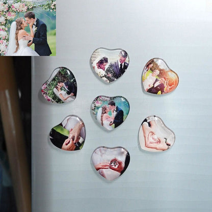 Luxury Personalized Heart Photo Glass Magnet