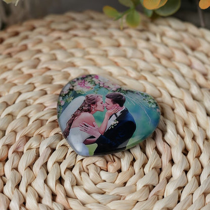 Luxury Personalized Heart Photo Glass Magnet