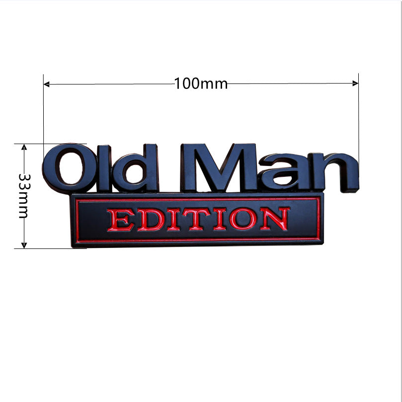 2pcs 'Old Man Edition' 3D Emblem Sticker, Funny Car, Truck, SUV & Motorcycle Decals
