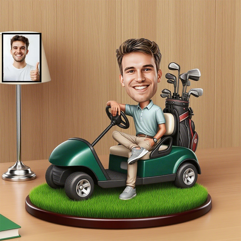 Personalized photo golf-themed ornaments