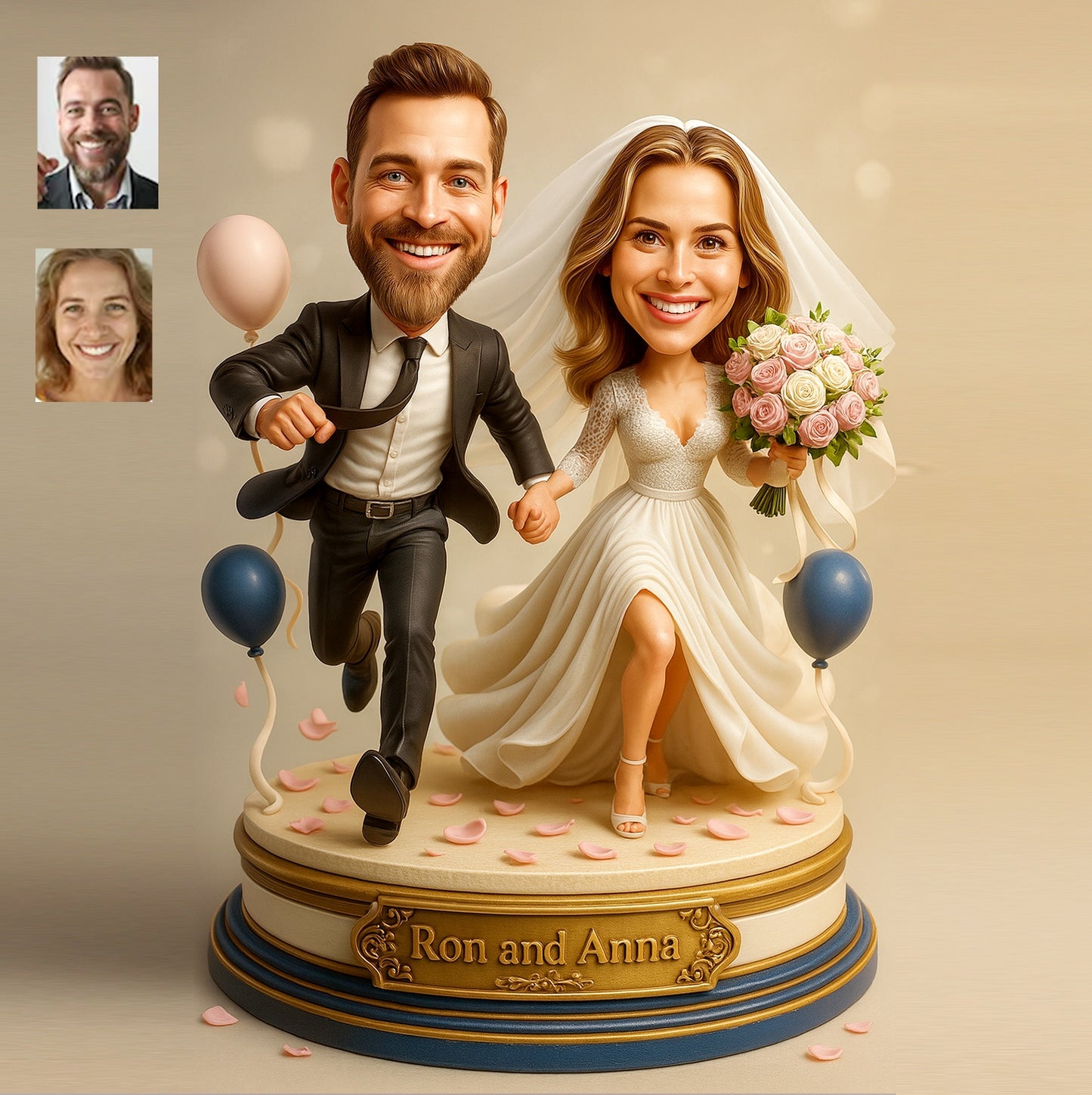 Custom Cartoon Portrait Gift for Wedding Couple