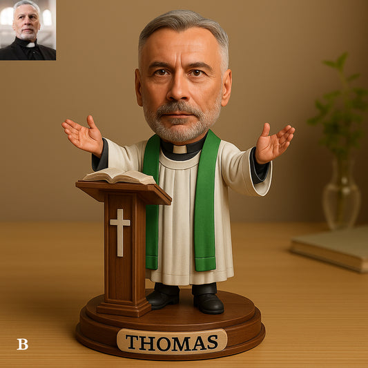 Personalized Pastor Portrait Desktop Ornament