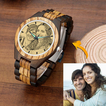 Personalized Photo Ebony Watch