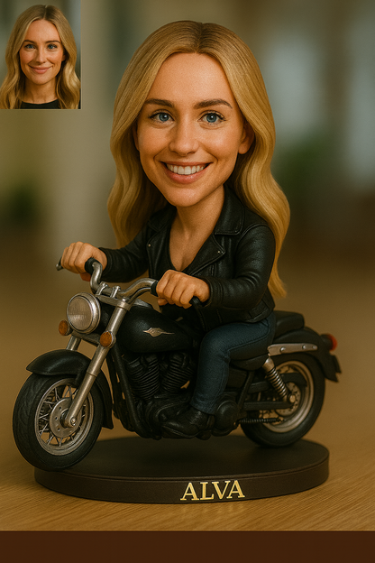 Custom Motorcycle Couple Portrait Desk Decor