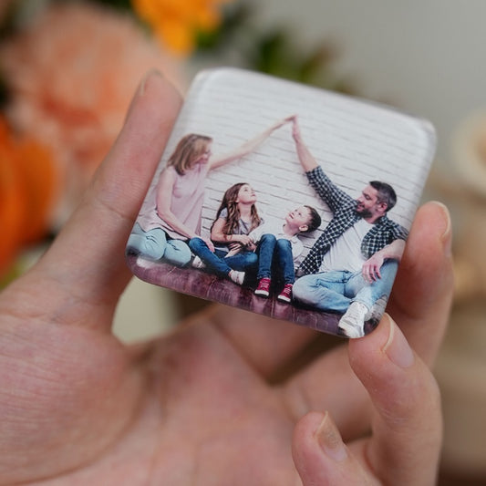 Elegant Custom Glass Square Fridge Magnet