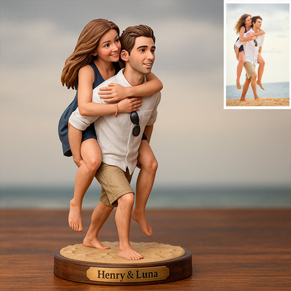 Custom photorealistic rendering style couple themed figurines