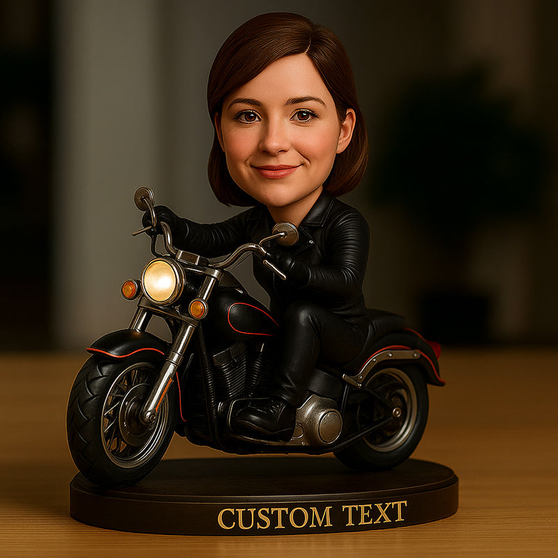 Custom Motorcycle Couple Portrait Desk Decor