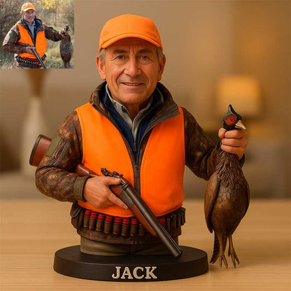 Personalized hunting goose photo cartoon character ornament