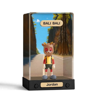 Custom 3D Mini Figure From Your Photo Personalized Background Toy Figure with Acrylic Box Decoration Gifts For Him/Her